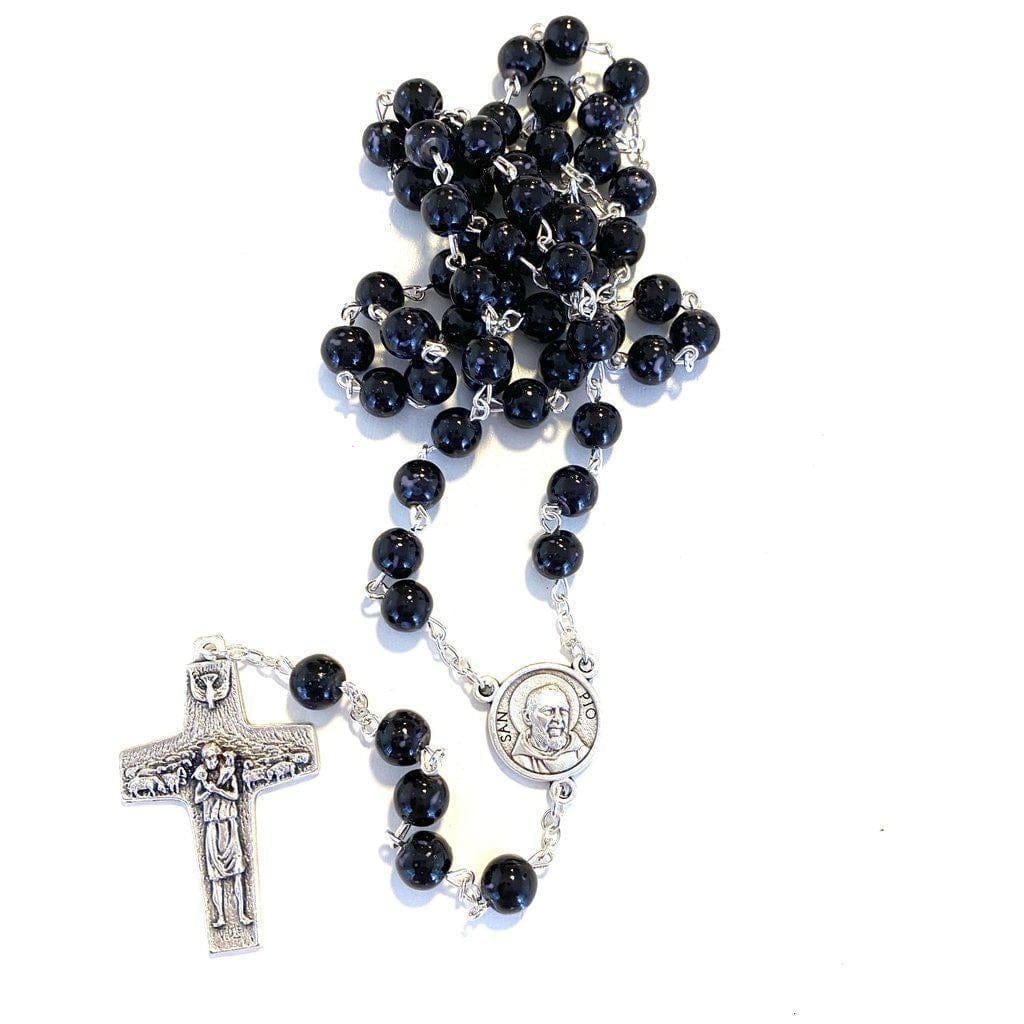 St Father Pio  Blessed  Rosary-Chain w/ 2nd Class Free Relic Padre Pio | Catholically