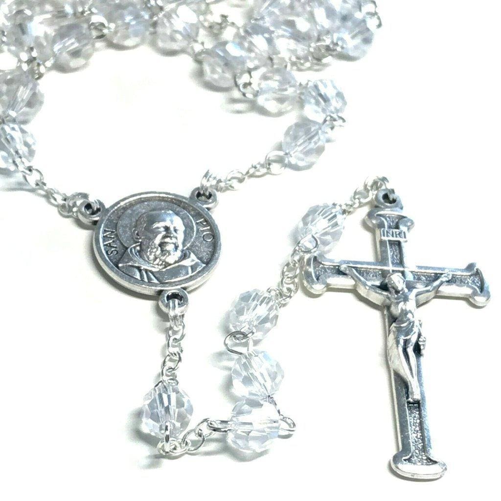 St Father Pio  Blessed  Rosary W/ 2Nd Class Free Relic Padre Pio | Catholically