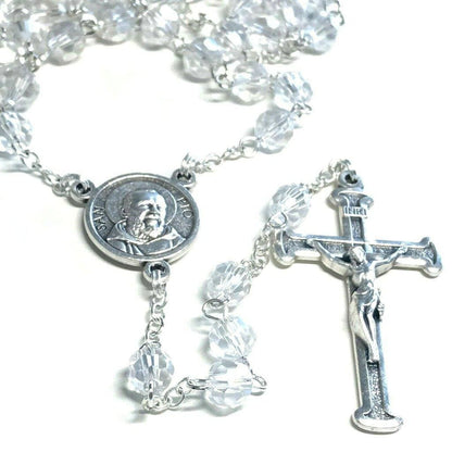 St Father Pio  Blessed  Rosary W/ 2Nd Class Free Relic Padre Pio | Catholically
