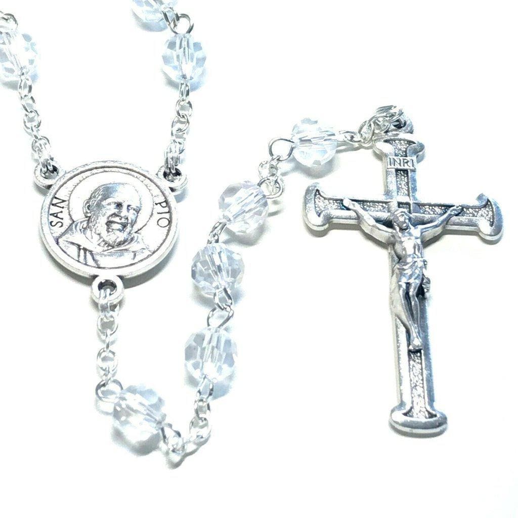 St Father Pio  Blessed  Rosary W/ 2Nd Class Free Relic Padre Pio | Catholically