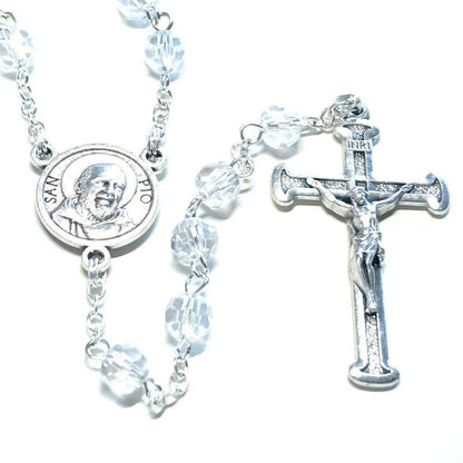 St Father Pio  Blessed  Rosary W/ 2Nd Class Free Relic Padre Pio | Catholically