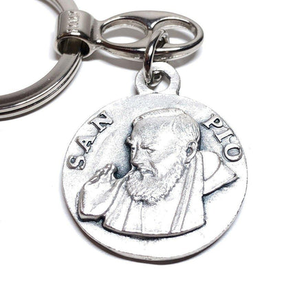 St. Father Pio - Key Ring - Keyring Keychain San Padre Pio Relic Ex-Indumentis | Catholically