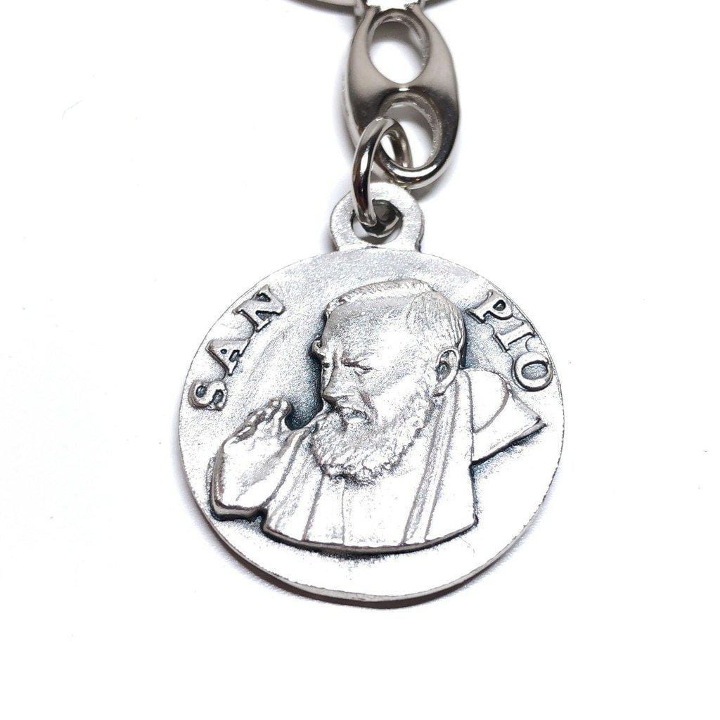 St. Father Pio - Key Ring - Keyring Keychain San Padre Pio Relic Ex-Indumentis | Catholically