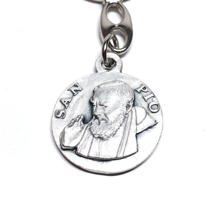 St. Father Pio - Key Ring - Keyring Keychain San Padre Pio Relic Ex-Indumentis | Catholically