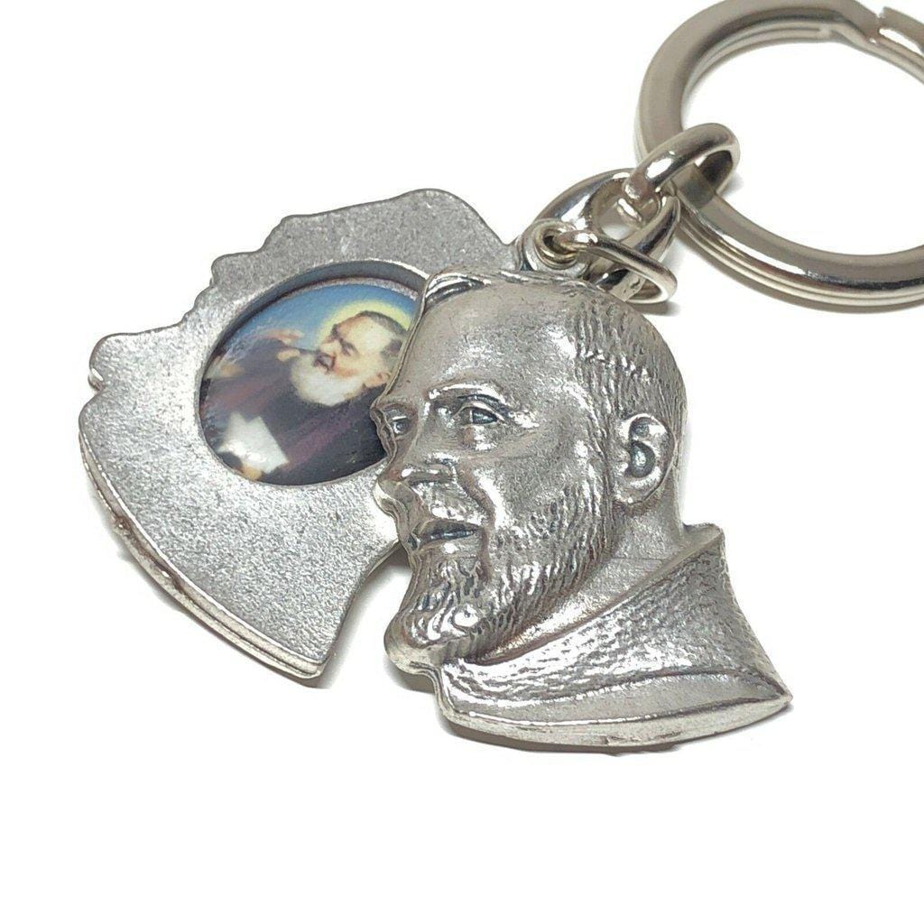 St. Father Pio - Key Ring - Keyring - San Padre Pio Relic Ex-Indumentis | Catholically