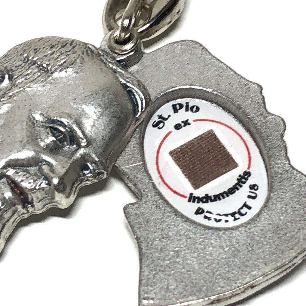 St. Father Pio - Key Ring - Keyring - San Padre Pio Relic Ex-Indumentis | Catholically