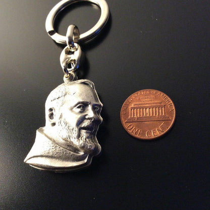 St. Father Pio - Key Ring - Keyring - San Padre Pio Relic Ex-Indumentis | Catholically