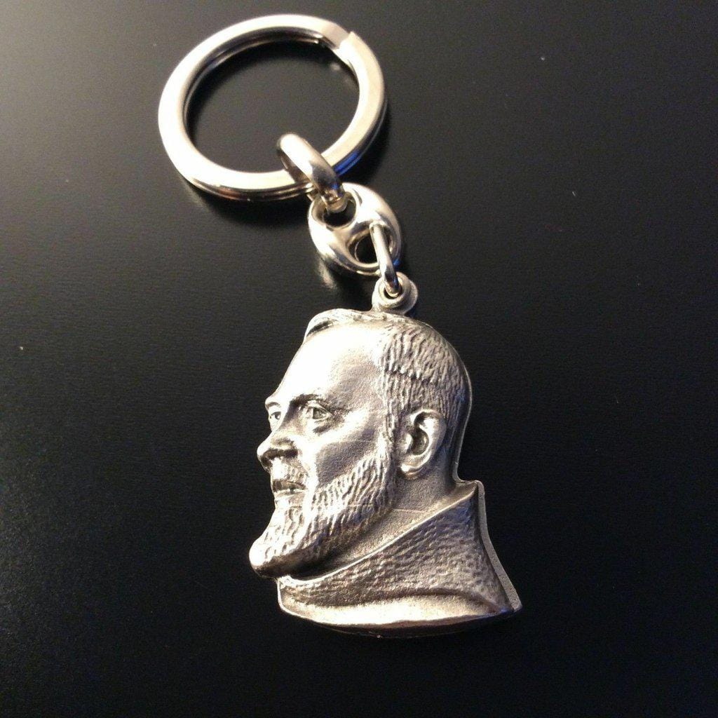 St. Father Pio - Key Ring - Keyring - San Padre Pio Relic Ex-Indumentis | Catholically