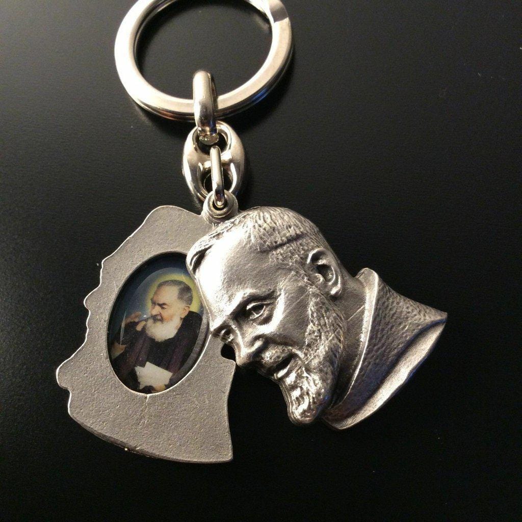 St. Father Pio - Key Ring - Keyring - San Padre Pio Relic Ex-Indumentis | Catholically