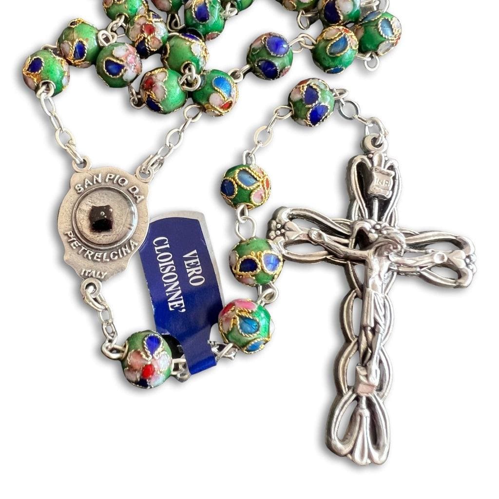 St Father Pio Rosary Blessed By Pope with 2nd Class Relic | Catholically