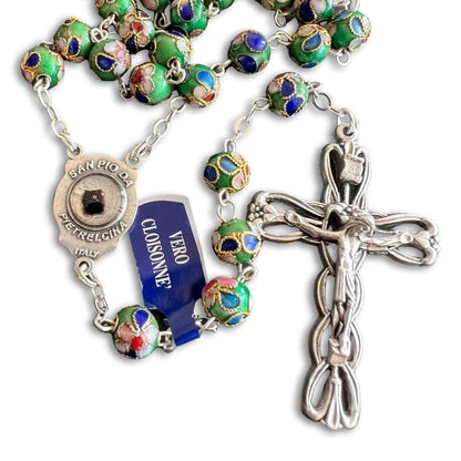 St Father Pio Rosary Blessed By Pope with 2nd Class Relic | Catholically