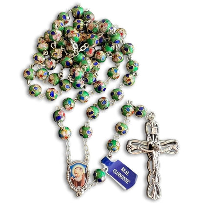 St Father Pio Rosary Blessed By Pope with 2nd Class Relic | Catholically