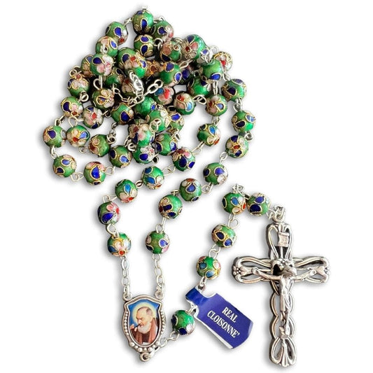 St Father Pio Rosary Blessed By Pope with 2nd Class Relic | Catholically