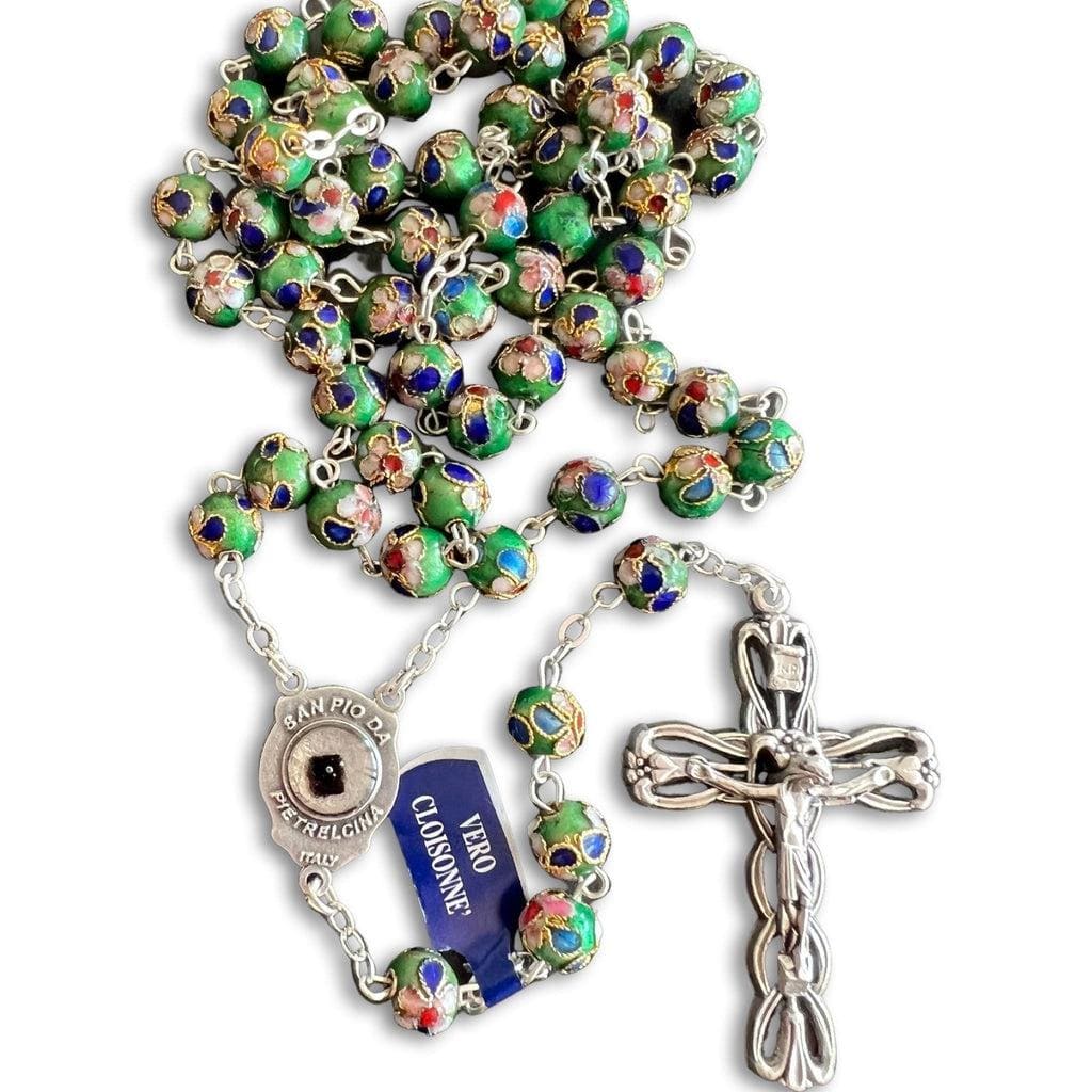St Father Pio Rosary Blessed By Pope with 2nd Class Relic | Catholically