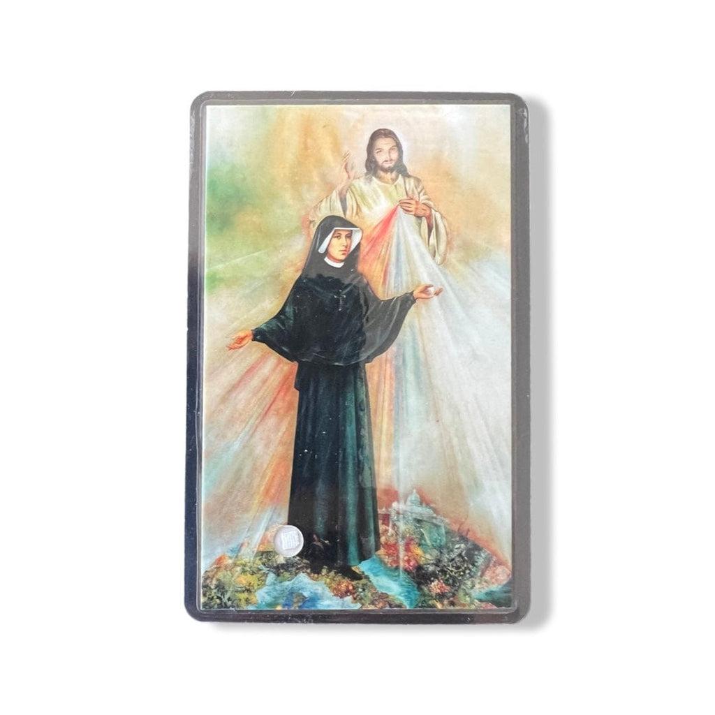 Holy Card with Relic : St. Faustina Kowalska | Catholically