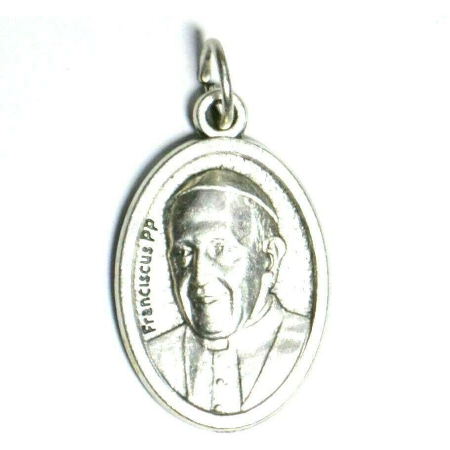 St. Francis & Pope Francis  Silver Oxidized Medal Pendant  Blessed By Pope | Catholically