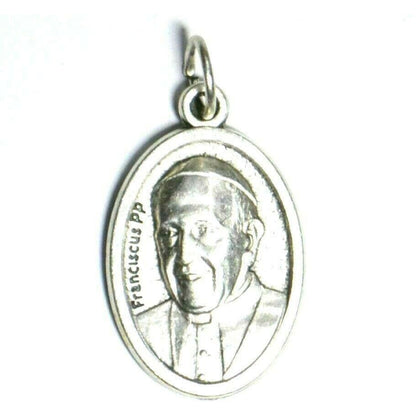 St. Francis & Pope Francis  Silver Oxidized Medal Pendant  Blessed By Pope | Catholically