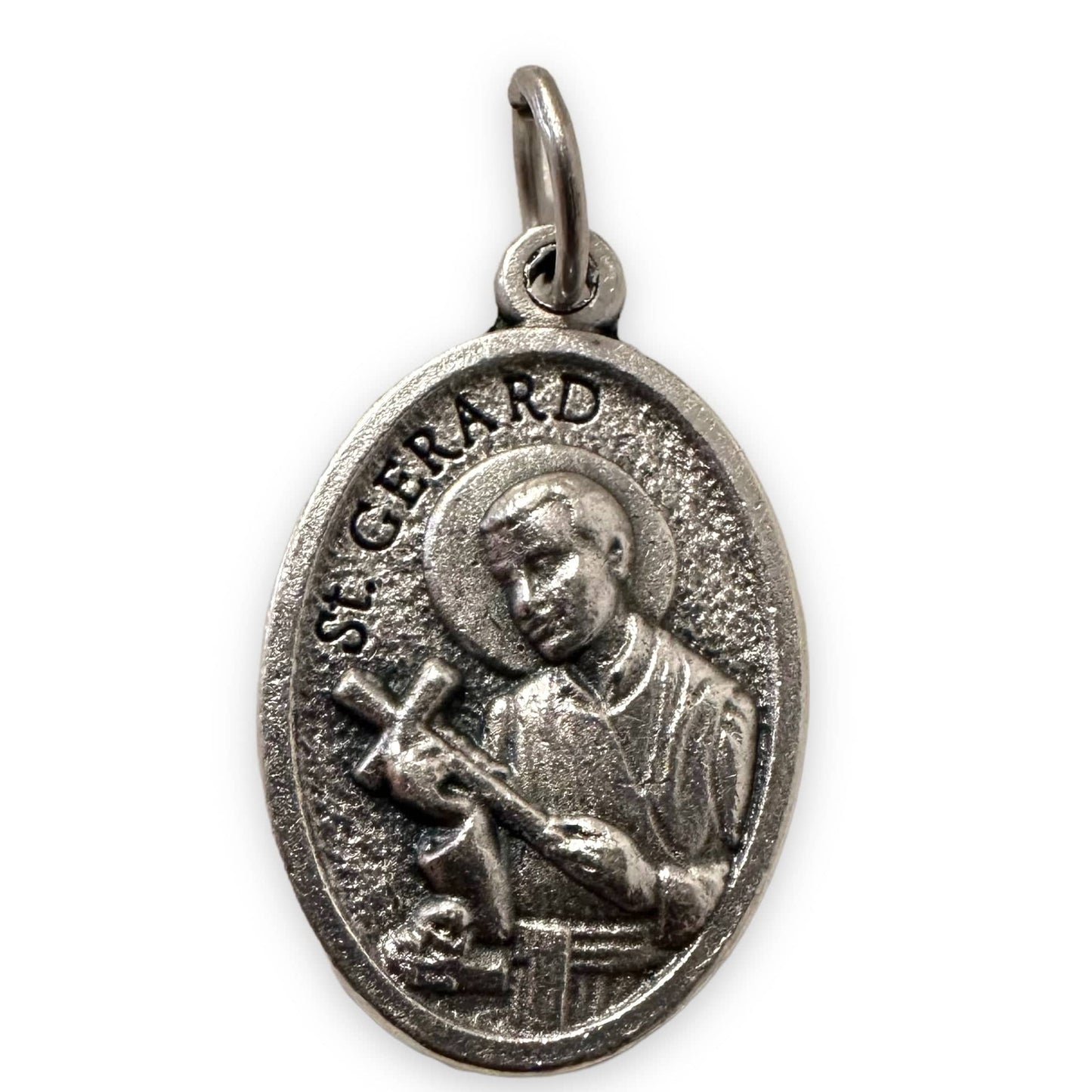 St. Gerard & Our Lady Of Perpetual Help  Silver Oxidized Medal Pendant | Catholically