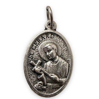 St. Gerard & Our Lady Of Perpetual Help  Silver Oxidized Medal Pendant | Catholically