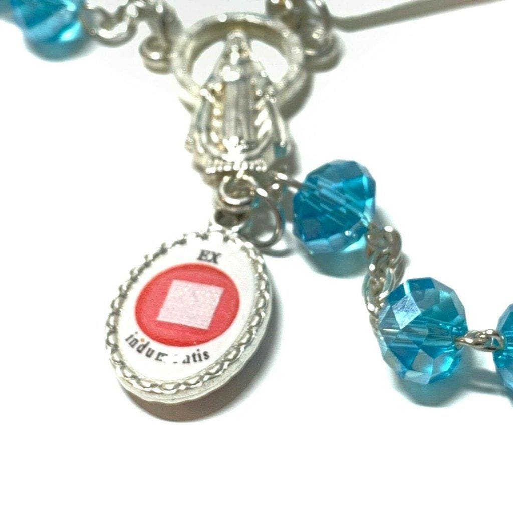 St. John Paul II - Crystal Rosary +Relic Medal Ex-Indumentis -Blessed By Pope | Catholically