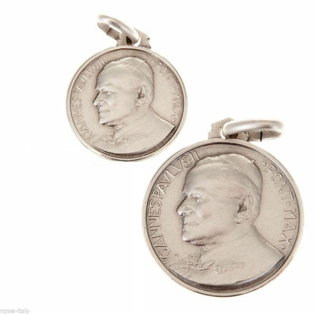 St. John Paul II Medal - 925 Sterling Silver - Blessed By Pope | Catholically