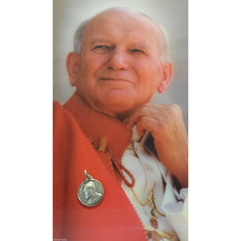 St. John Paul II Medal - 925 Sterling Silver - Blessed By Pope | Catholically