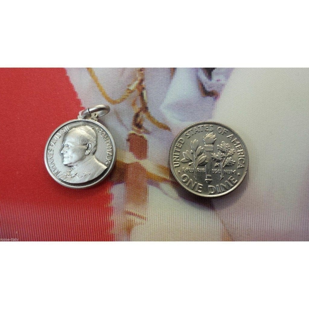 St. John Paul II Medal - 925 Sterling Silver - Blessed By Pope | Catholically