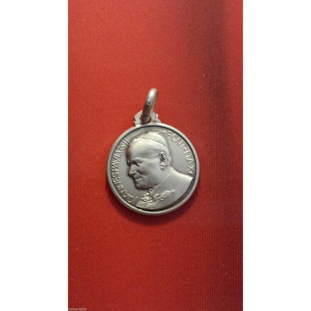 St. John Paul II Medal - 925 Sterling Silver - Blessed By Pope | Catholically