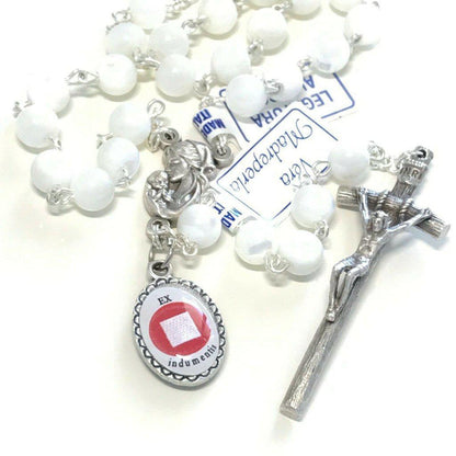 St. John Paul II - Mother Of Pearl Rosary -Relic Ex-Indumentis Medal -Blessed | Catholically