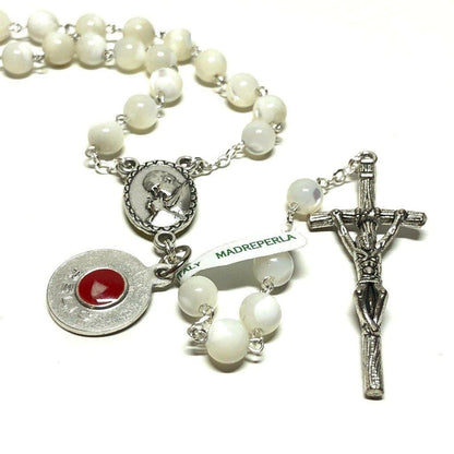 St. John Paul II - Mother of Pearl Rosary - Relic Medal - Blessed | Catholically