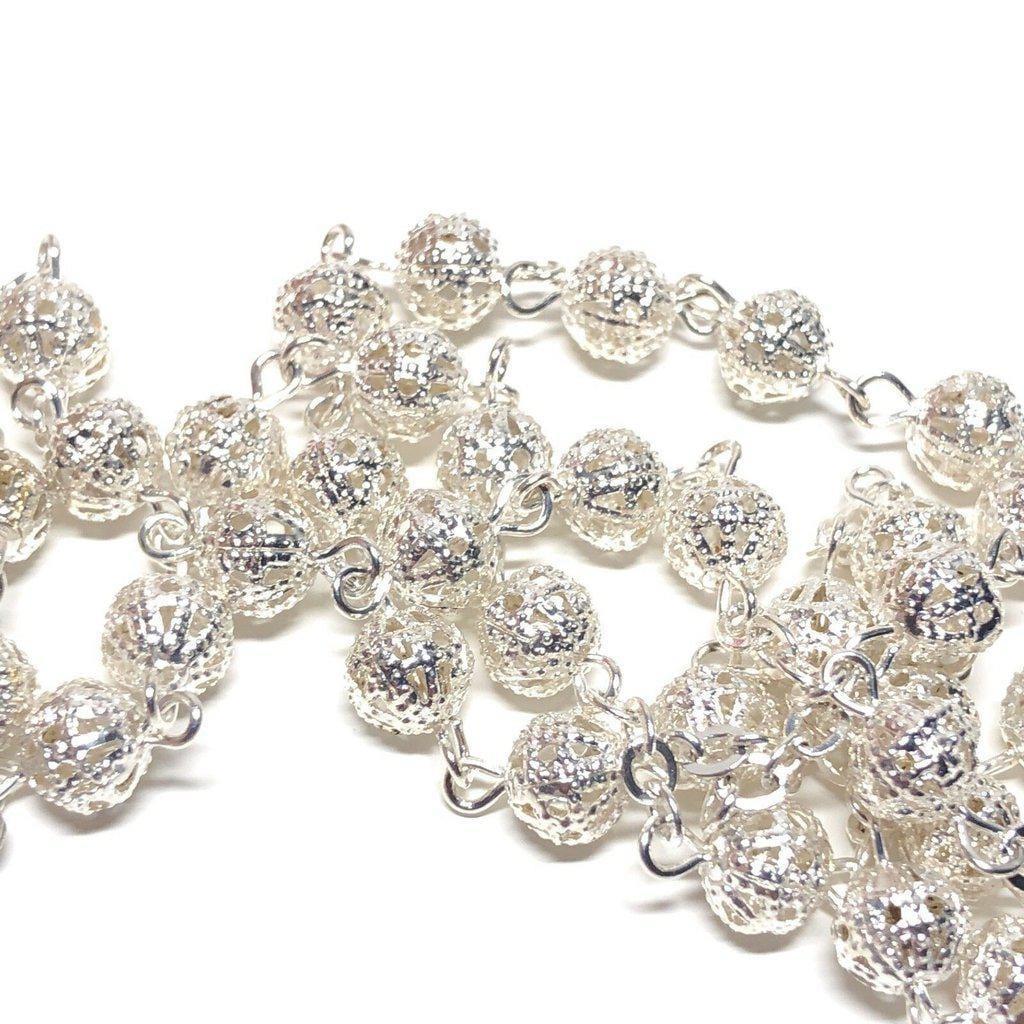 St. John Paul II Pope - Canonization - St. JPII Filigree Relic Medal Rosary | Catholically