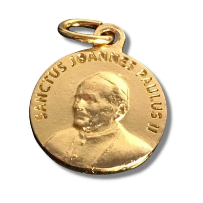 St. John Paul II Pope Ex-Indumentis Relic Medal - Gold-tone | Catholically