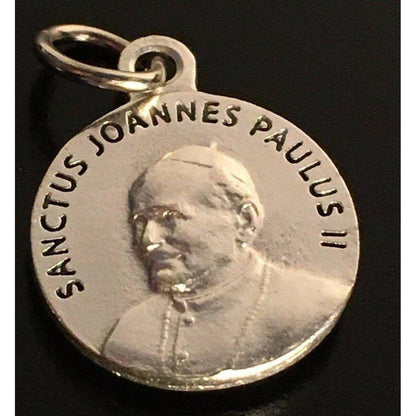 St. John Paul II Pope Ex-Indumentis Relic Medal - Silver-Tone | Catholically