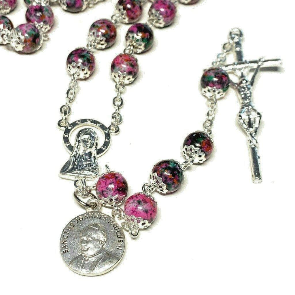 St. John Paul II Prayer Beads - Rosary Blessed by Pope w/ Relic | Catholically