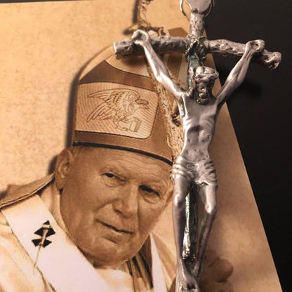 St. John Paul II - St. JPII Cross Wall Crucifix -Blessed By Pope | Catholically