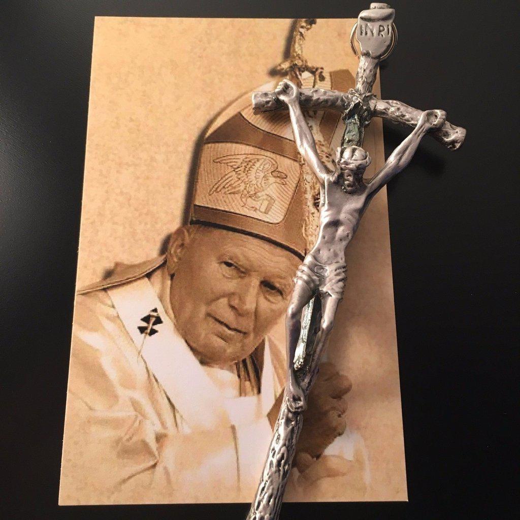 St. John Paul II - St. JPII Cross Wall Crucifix -Blessed By Pope | Catholically