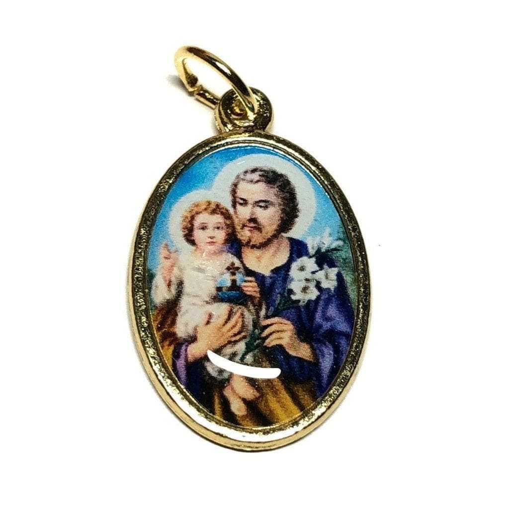 St. Joseph & Baby Jesus Medal - Blessed by Pope - Catholic Pendant | Catholically