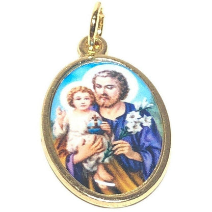 St. Joseph & Baby Jesus Medal - Blessed by Pope - Catholic Pendant | Catholically