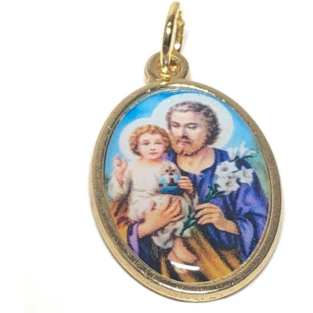 St. Joseph & Baby Jesus Medal - Blessed by Pope - Catholic Pendant | Catholically