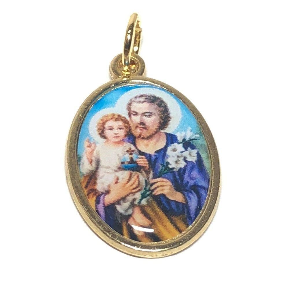 St. Joseph & Baby Jesus Medal - Blessed by Pope - Catholic Pendant | Catholically