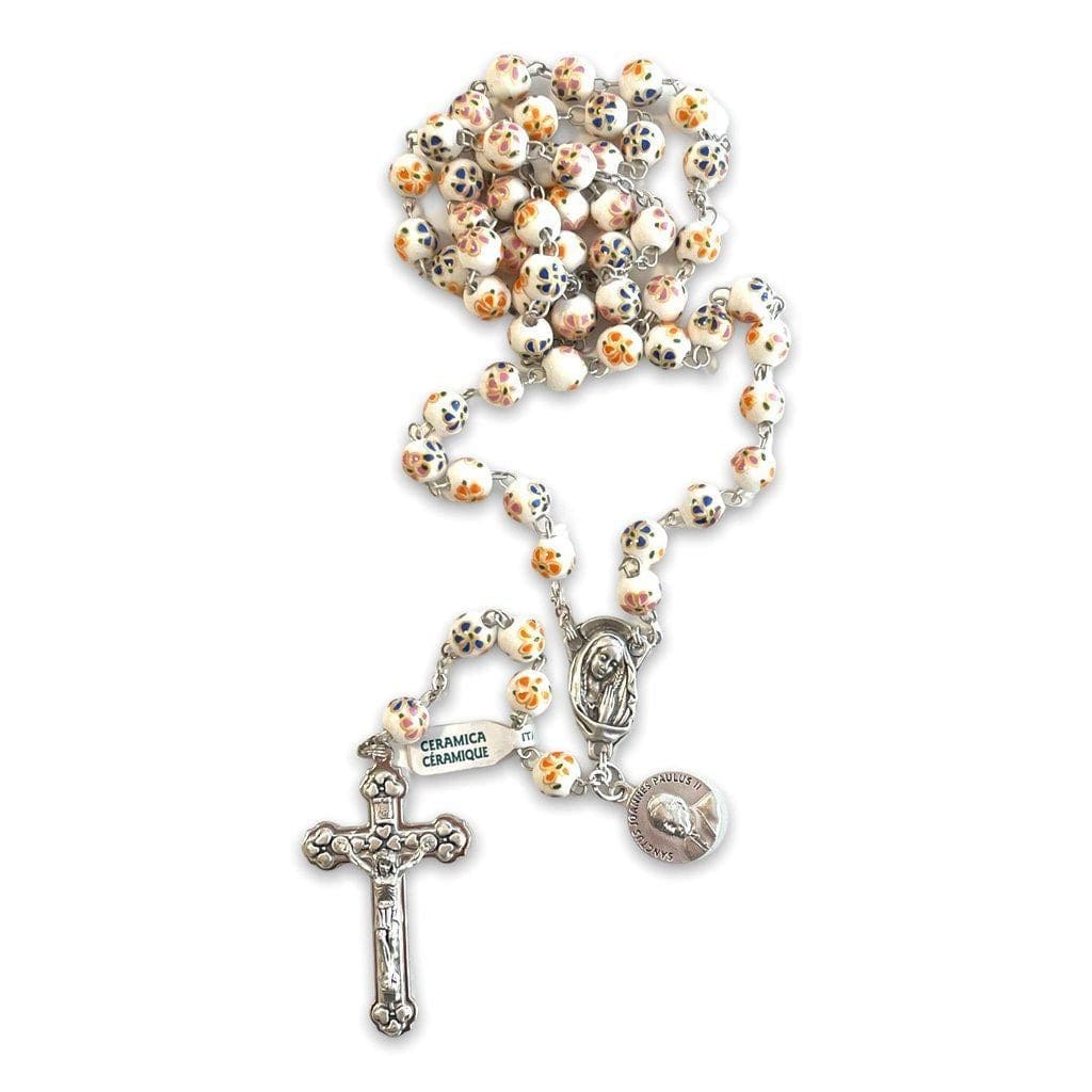 St. JPII Ceramic Rosary - Catholic Prayer Beads - Blessed by Pope | Catholically