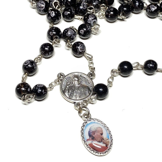 St. JPII -Saint John Paul II Pope - Canonization Rosary + Medal w/ Free Relic | Catholically