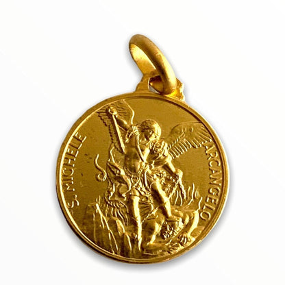 St. Michael Archangel  Gold Plated 925 Silver Medal - Patron Of Police | Catholically