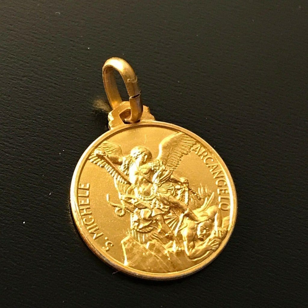 St. Michael Archangel  Gold Plated 925 Silver Medal - Patron Of Police | Catholically