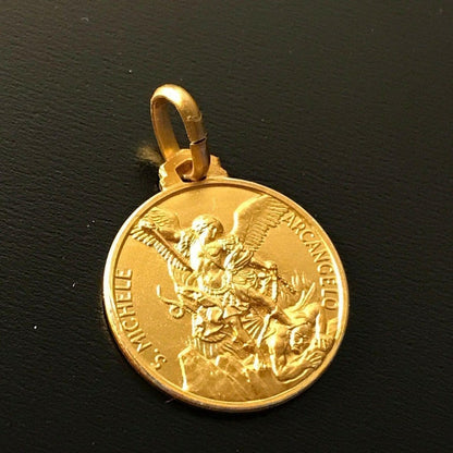St. Michael Archangel  Gold Plated 925 Silver Medal - Patron Of Police | Catholically