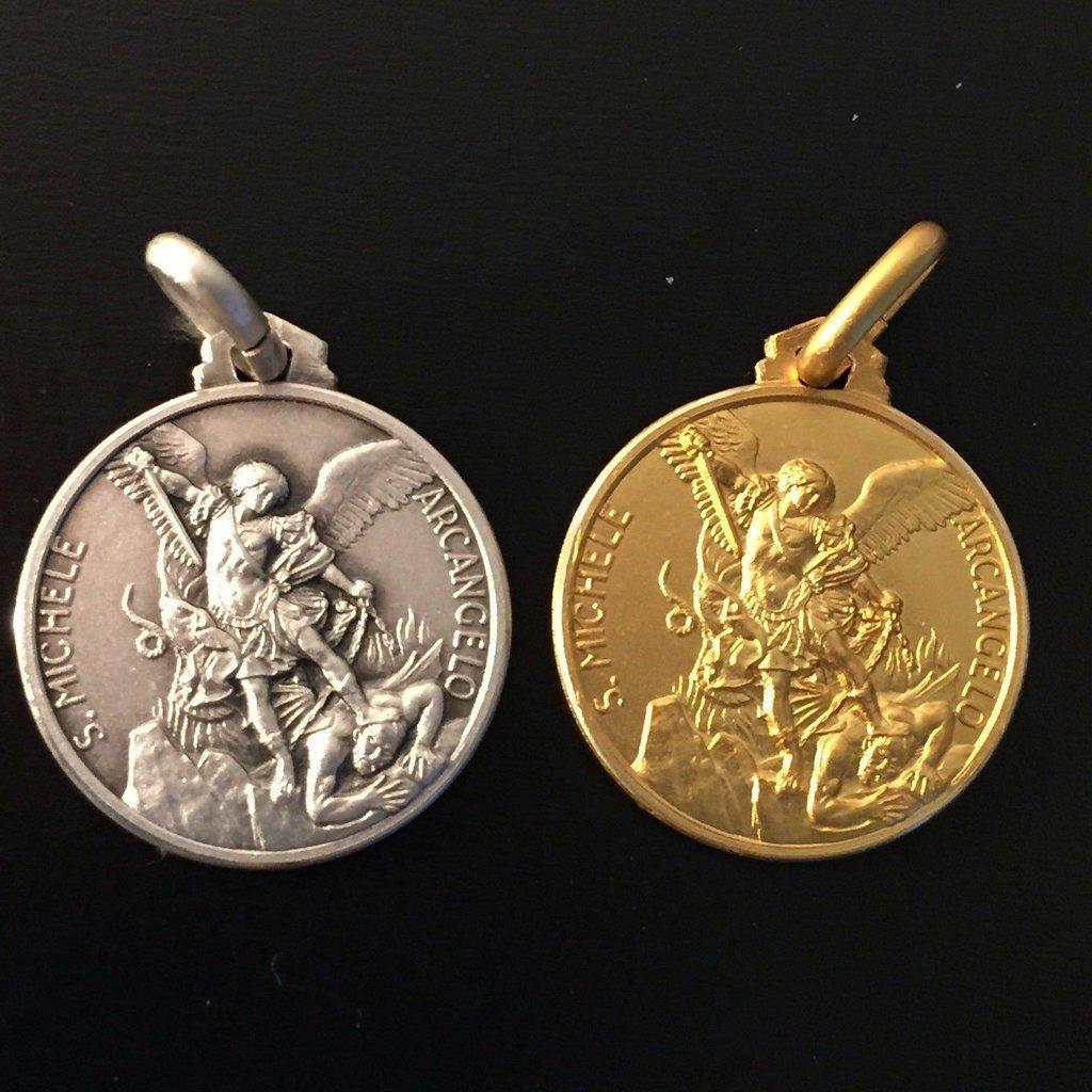 St. Michael Archangel  Gold Plated 925 Silver Medal - Patron Of Police | Catholically