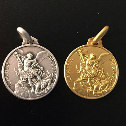 St. Michael Archangel  Gold Plated 925 Silver Medal - Patron Of Police | Catholically