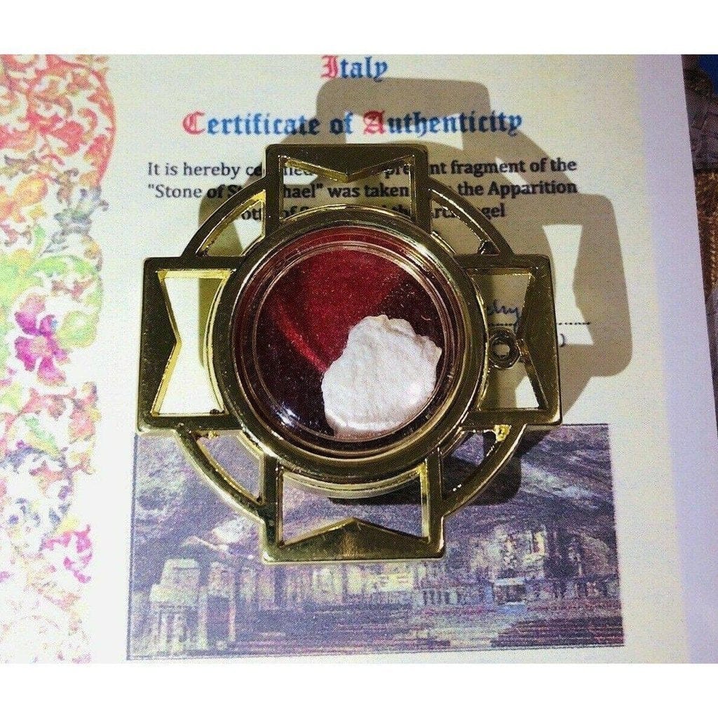 St. Michael Archangel Relic Rock - Mt Gargano Cave - For Devotion | Catholically