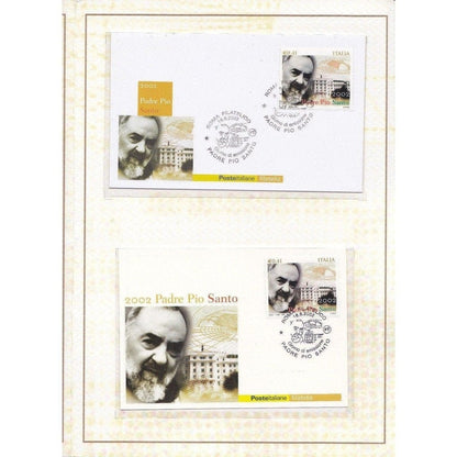 St. Padre  Pio - Blessed Stamps Mnh Folder - 2002 Sanctification - Father Pio | Catholically