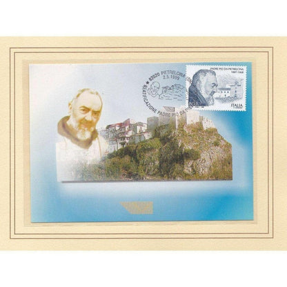St. Padre  Pio-Blessed Stamps Mnh Folder-Beatification-Father Pio Relic Shrine | Catholically